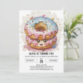 Chique eenvoudige donuts verjaardag kaart (Staand voorkant)