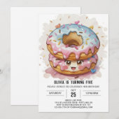 Chique eenvoudige donuts verjaardag kaart (Voorkant / Achterkant)