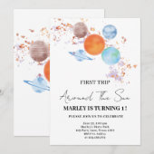 chique eenvoudige eerste reis rond de zon 1e verja kaart (Voorkant / Achterkant)