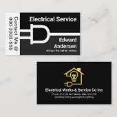 Chique eenvoudige elektrische stekker aansluiting visitekaartje (Voorkant / Achterkant)