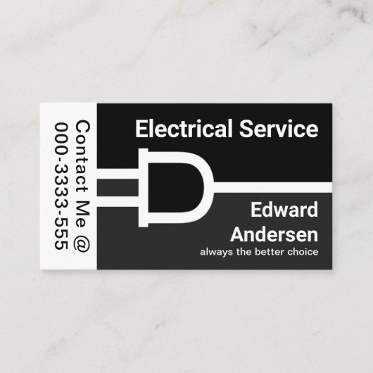 Chique eenvoudige elektrische stekker aansluiting visitekaartje (Voorkant)