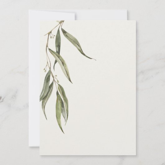Chique Eenvoudige Eucalyptus Botanische Vrijgezell Kaart (Achterkant)