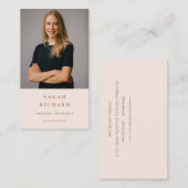 Chique eenvoudige minimale blush Roos professionel Visitekaartje (Voorkant / Achterkant)