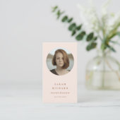 Chique eenvoudige minimale blush Roos professionel Visitekaartje (Staand voorkant)