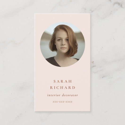 Chique eenvoudige minimale blush Roos professionel Visitekaartje (Voorkant)