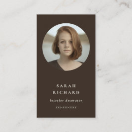Chique Eenvoudige Minimale Donkerbruine Profession Visitekaartje