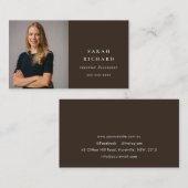 Chique Eenvoudige Minimale Donkerbruine Profession Visitekaartje (Voorkant / Achterkant)