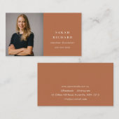 Chique eenvoudige minimale roest Sinaasappel profe Visitekaartje (Voorkant / Achterkant)