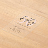 Chique eenvoudige minimalistische blush roze 50ste acryl uitnodigingen (Laagn)