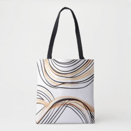 Chique eenvoudige moderne abstracte wervelende lij tote bag
