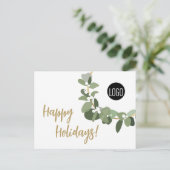 Chique eenvoudige moderne krans aangepast bedrijfs feestdagenkaart (Staand voorkant)