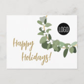 Chique eenvoudige moderne krans aangepast bedrijfs feestdagenkaart (Voorkant)