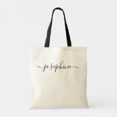 Chique Eenvoudige Naam Script Persoonlijk Tote Bag (Achterkant)