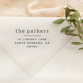 Chique Eenvoudige Serif Familienaam & Retouradres Zelfinktende Stempel