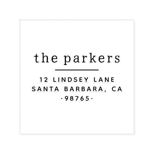 Chique Eenvoudige Serif Familienaam & Retouradres Zelfinktende Stempel (Design)