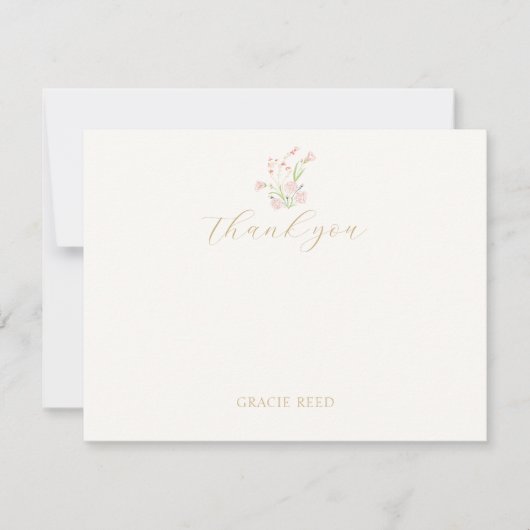 Chique & eenvoudige Wildflower bruiloft Dank u (Voorkant)