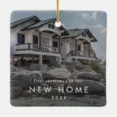 Chique eerste Kerstmis in onze nieuwe overlay van  Keramisch Ornament (Achterkant)