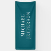 Chique effen donker turquoise kleur gepersonalisee spandoek (Verticaal)