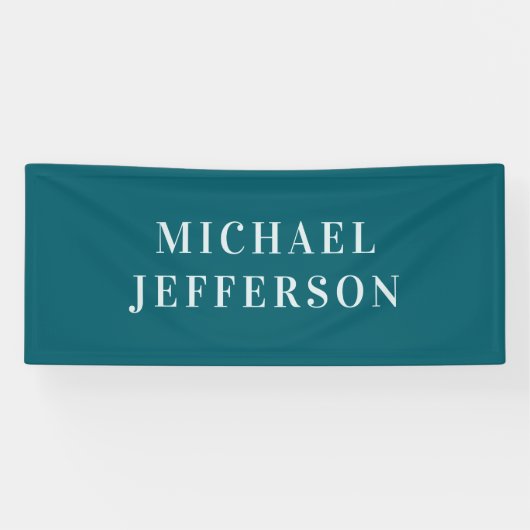 Chique effen donker turquoise kleur gepersonalisee spandoek (Horizontaal)