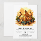 Chique Egyptische Elegante Piramides Verjaardag Kaart (Voorkant / Achterkant)