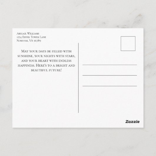 Chique Eiffeltoren Cafe Koffie Chalkboard Parijs Briefkaart (Achterkant)