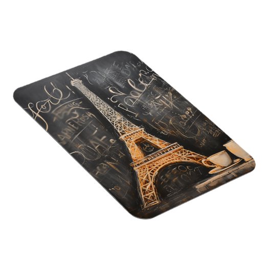 Chique Eiffeltoren Cafe Koffie Chalkboard Parijs Magneet (Rechterzijde)