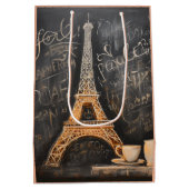 Chique Eiffeltoren Cafe Koffie Chalkboard Parijs Medium Cadeauzakje (Achterkant)