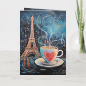Chique Eiffeltoren Cafe Koffie Parijs Verjaardag Kaart (Achterkant)