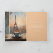 Chique Eiffeltoren Cafe Koffie Parijs Verjaardag Kaart (Binnen)