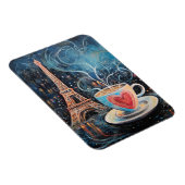 Chique Eiffeltoren Hart Café Koffiekrijt Parijs Magneet (Rechterzijde)