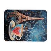 Chique Eiffeltoren Hart Café Koffiekrijt Parijs Magneet (Horizontaal)