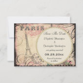 Chique Eiffeltoren & Kroonluchter Save The Date (Achterkant)