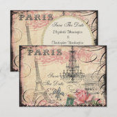 Chique Eiffeltoren & Kroonluchter Save The Date (Voorkant / Achterkant)