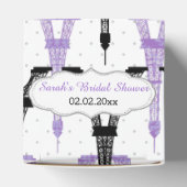 chique Eiffeltoren Paarse Gepersonaliseerde gunstb Bedankdoosjes (Bovenkant)