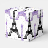 chique Eiffeltoren Paarse Gepersonaliseerde gunstb Bedankdoosjes (Achterkant)