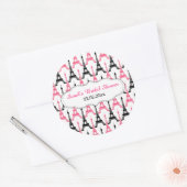 Chique Eiffeltoren Roze Gepersonaliseerde stickers (Envelop)