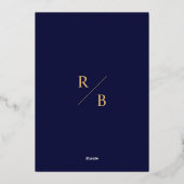 Chique eigentijdse bruiloft: Elegante gouden folie Folie Uitnodiging (Achterkant)