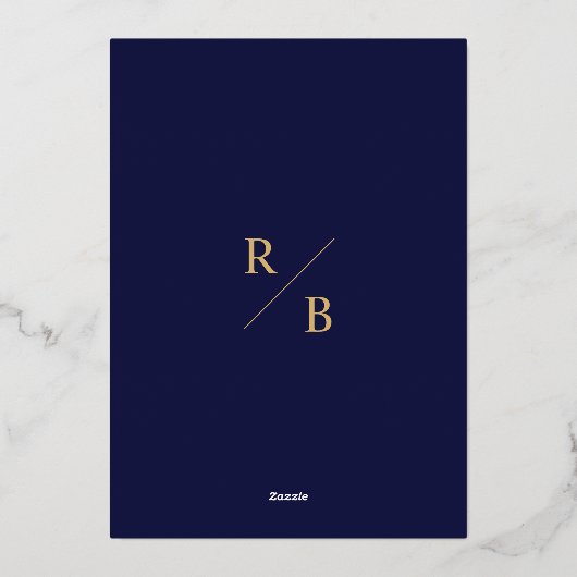 Chique eigentijdse bruiloft: Elegante gouden folie Folie Uitnodiging (Achterkant)