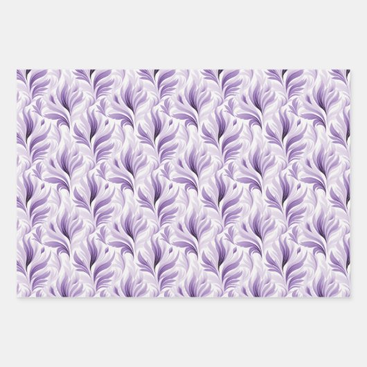 Chique Elegance Vakantie: Pastel Paarse & Wit Inpakpapier Vel (Voorkant 2)