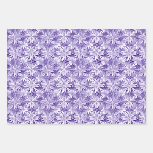 Chique Elegance Vakantie: Pastel Paarse & Wit Inpakpapier Vel (Voorkant)