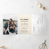 Chique elegant Alles in één bruiloft Drieluik Uitnodiging (Binnen)