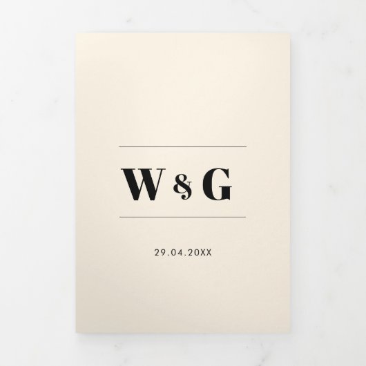 Chique elegant Alles in één bruiloft Drieluik Uitnodiging (Cover)