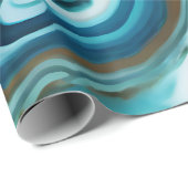 Chique Elegant blauw groen goud Faux Marble Cadeaupapier (Rol Hoek)