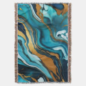 Chique Elegant blauw groen goud Faux Marble Deken (Voorkant Verticaal)