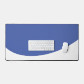 Chique Elegant Blauw Stromende Witte Golf Bodemran Bureaumat (Keyboard & Muis)