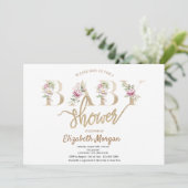 Chique Elegant Bloemen Baby shower Kaart (Staand voorkant)