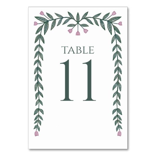 Chique Elegant Bloemen Lijst Botanische Wijnstokke Kaart (Achterkant)