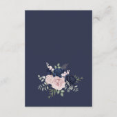 Chique Elegant Blush Navy Blauw Bruiloft Details k Informatiekaartje (Achterkant)