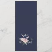 Chique Elegant Blush Navy Blauw Bruiloft Menu (Achterkant)