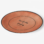 Chique Elegant Burnt Sinaasappel Zwart Naam Papieren Bordje (Gekanteld)